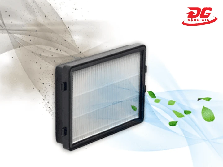 Hệ thống lọc đa lớp chuẩn HEPA bảo vệ toàn diện hệ hô hấp, giữ lại đến 99,99% bụi mịn và vi khuẩn.
