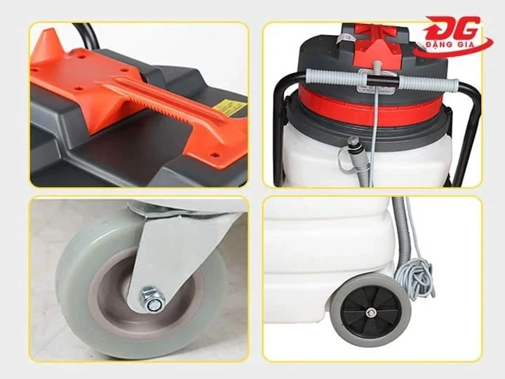 Bánh xe và tay đẩy hỗ trợ di chuyển dễ dàng