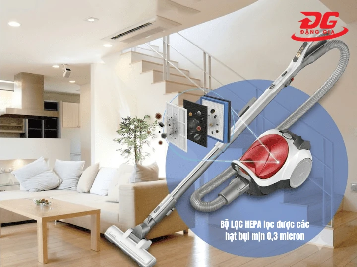 Nên ưu tiên máy hút bụi được trang bị bộ lọc HEPA chất lượng