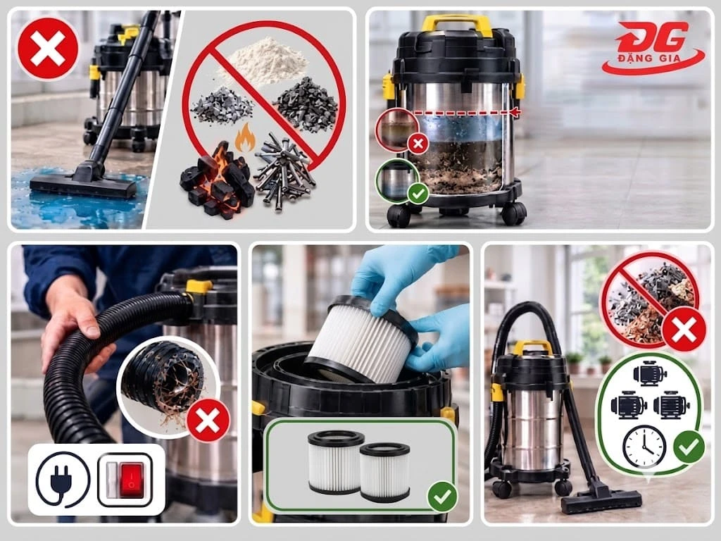 Nguyên tắc giúp máy hút bụi công nghiệp bền