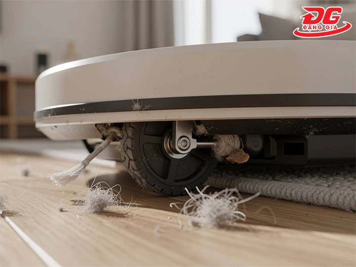 Phần bánh xe mắc dị vật