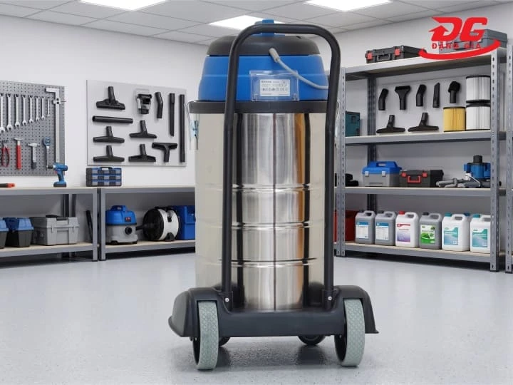 Thiết kế trọng tâm máy cân đối, chắc chắn giúp hạn chế lật đổ khi di chuyển
