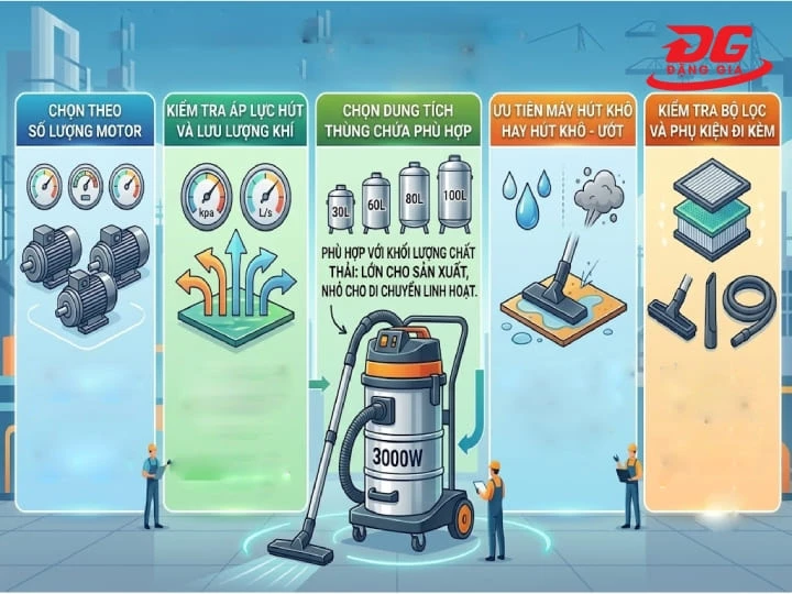 Kinh nghiệm chọn máy hút bụi công nghiệp 3000W đúng nhu cầu