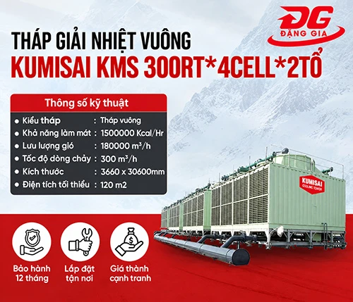 Tháp giải nhiệt Kumisai KMS 300RT*4cell*2tổ 2