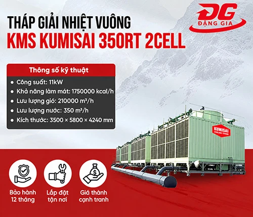 4 tổ hợp tháp giải nhiệt KMS Kumisai 350RT 2Cell 2