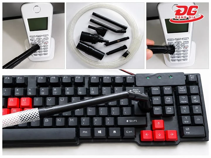 Máy hút bụi bàn phím với nhiều đầu hút tiện dụng