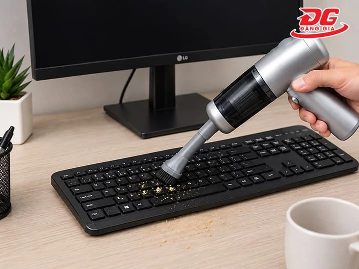 Vệ sinh bàn phím PC bằng máy hút bụi chuyên dụng