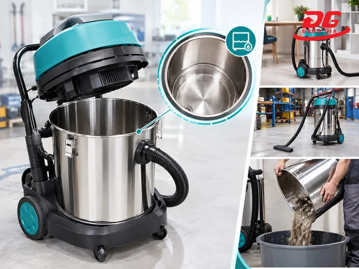 Máy hút bụi Total có thùng chứa rộng, hỗ trợ vệ sinh liên tục