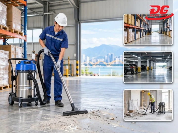Thuê máy hút bụi công nghiệp Đà Nẵng phù hợp với nhu cầu vệ sinh ngắn hạn, theo đợt hoặc sau xây dựng, sửa chữa.