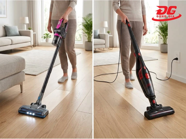 Lựa chọn máy dùng pin hay cắm điện phụ thuộc vào diện tích không gian cần dọn dẹp