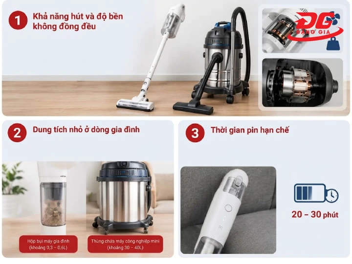 Một số hạn chế cần lưu ý khi mua máy hút bụi trong tầm giá 3 triệu