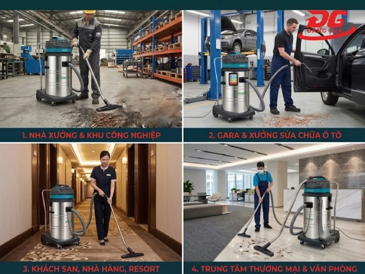 Máy hút bụi công nghiệp Đức được ứng dụng rộng rãi từ nhà xưởng đến khách sạn
