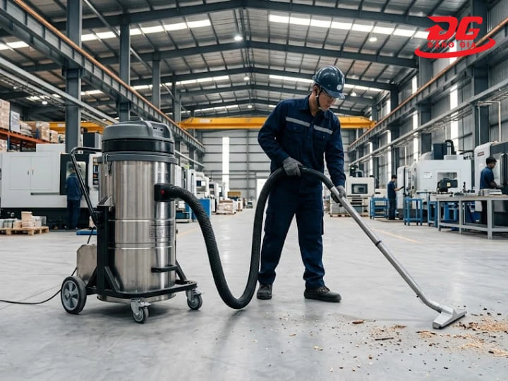 Máy hút bụi công nghiệp tối ưu thời gian làm sạch nhà xưởng, kho bãi tại Vinh