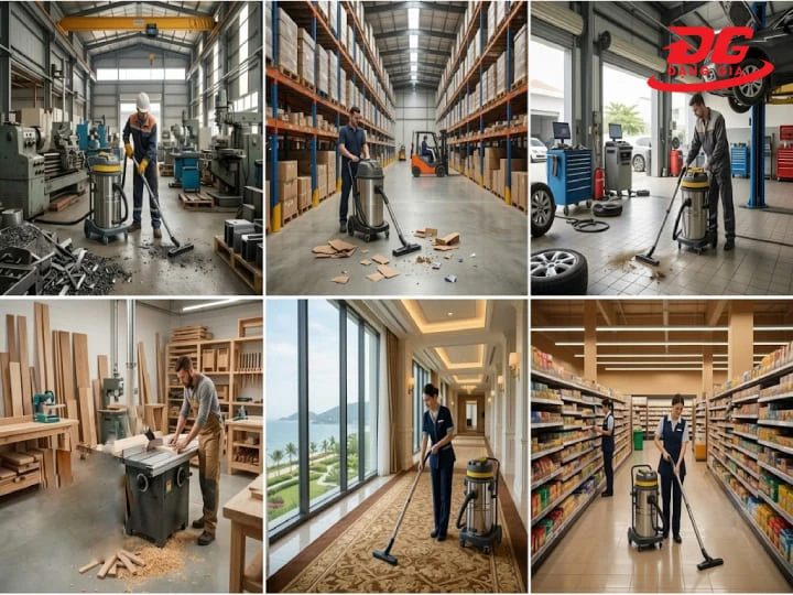 Thiết bị là giải pháp vệ sinh quen thuộc tại các gara ô tô, xưởng cơ khí và kho logistics ở Vũng Tàu