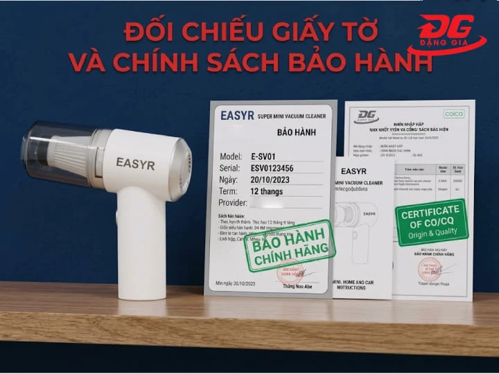 Đối chiếu đầy đủ giấy tờ, nguồn gốc sản phẩm và chính sách bảo hành