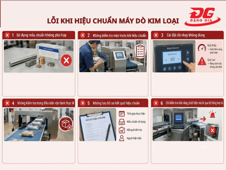 Các lỗi thường gặp khi thực hiện quy trình hiệu chuẩn máy dò kim loại