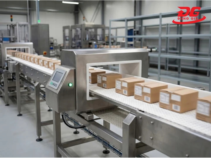 Máy dò kim loại dạng băng tải hoàn toàn đáp ứng được cường độ làm việc liên tục trên các dây chuyền hiện đại