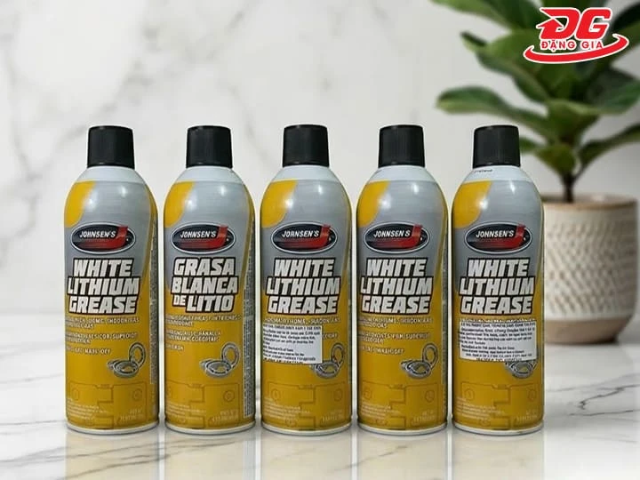 Bình xịt mỡ bò trắng Johnsen's White Lithium Grease 312g tiện lợi bôi trơn khe kẽ bản lề