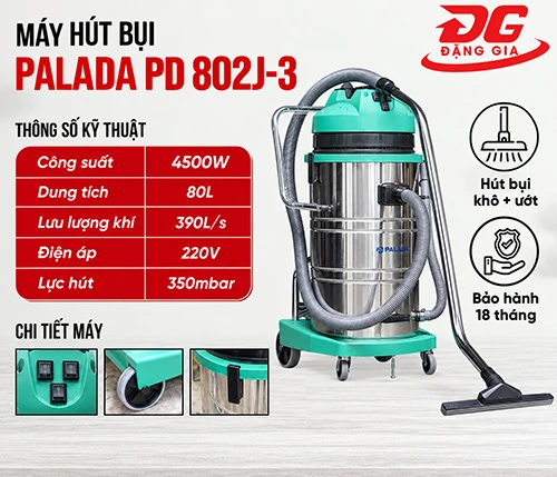 Máy hút bụi công nghiệp Palada PD 802J-3 2