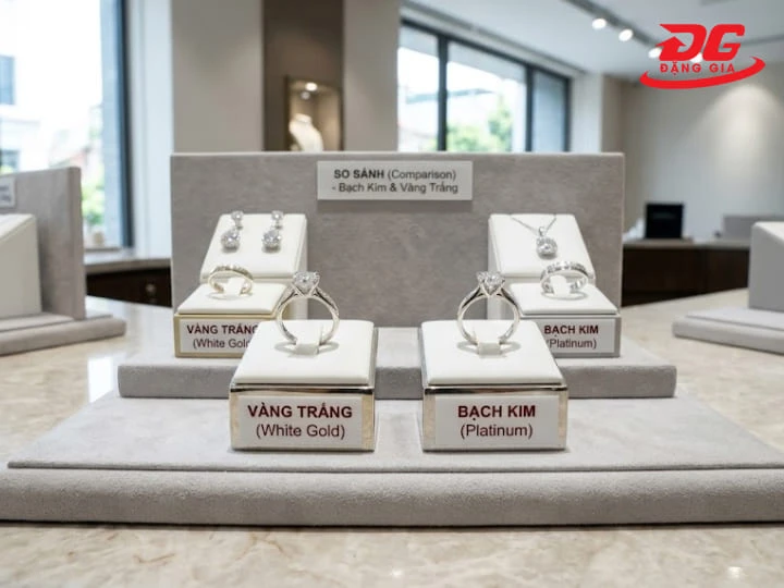 Giá nguyên liệu vàng trắng và bạch kim Pt950 luôn biến động theo cung cầu thị trường kim hoàn thế giới