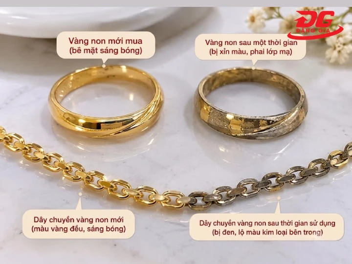 Trang sức vàng non bị xỉn đen sau thời gian sử dụng có thể đem đi xi mạ và đánh bóng lại