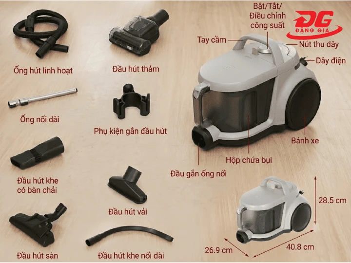 Các bộ phận chính của máy hút bụi Electrolux