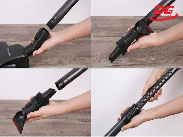 Lắp ống hút, đầu hút và các phụ kiện đúng khớp trước khi vận hành