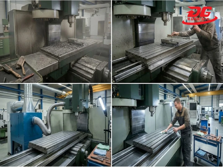 Máy hút bụi CNC hạn chế bụi bám trên bàn gia công, đường ray trượt