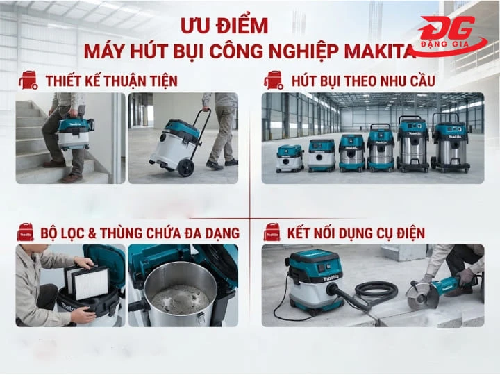 Những lợi thế ưu điểm của máy hút bụi makita