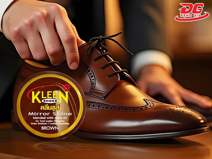 Chọn mua xi đánh giày Kleen dựa vào màu sắc xi & chất liệu của giày 