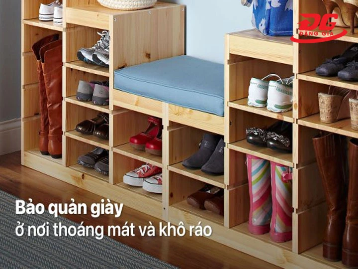 Bảo quản giày nơi khô thoáng khi sấy giày xong