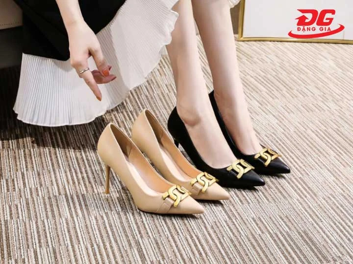 Giày cao gót da thật