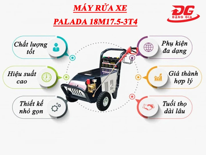 Máy xịt rửa xe cao áp Palada 18M17.5-3T4 mức giá kinh tế