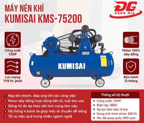 Máy nén khí Kumisai KMS-75200 2