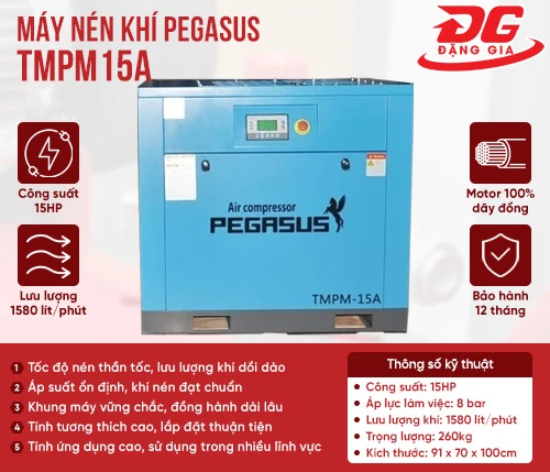 Máy nén khí trục vít Pegasus TMPM15A 2