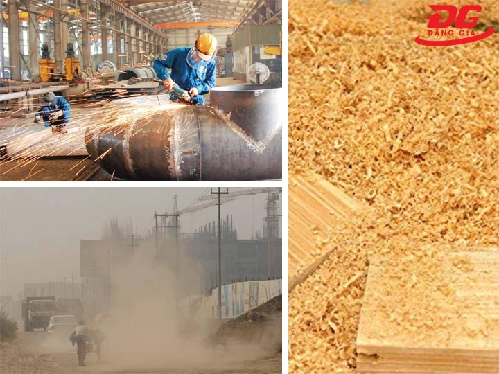 bụi trong sản xuất phân loại theo ngành nghề