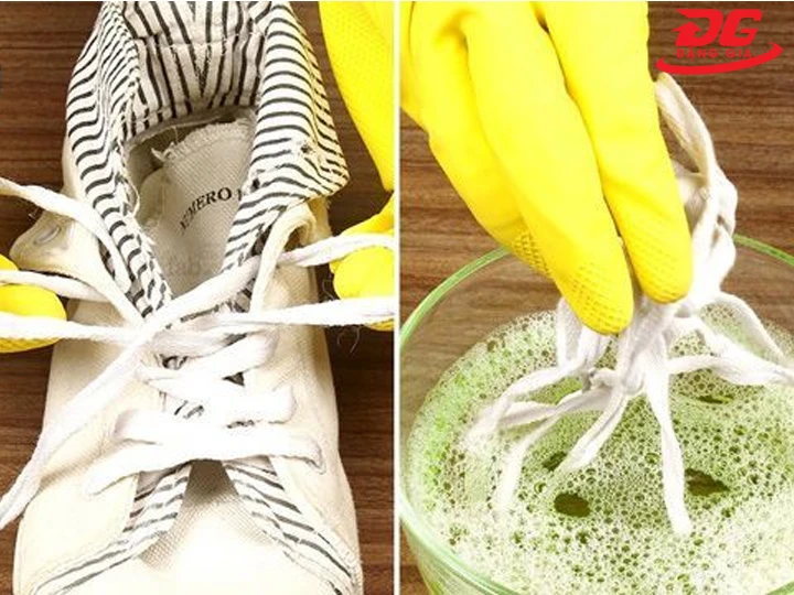 Vệ sinh dây giày sneaker