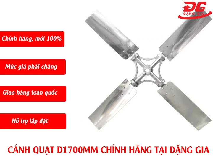 cánh quạt D1700mm được bán chính hãng tại Đặng Gia