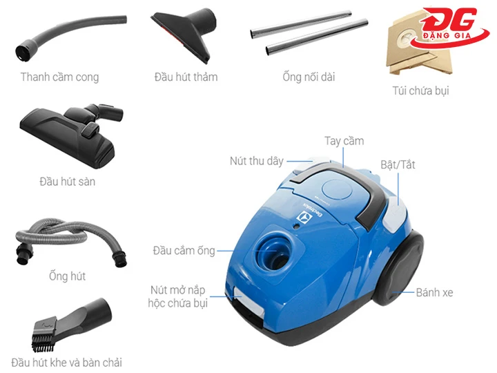 cấu tạo của máy hút bụi Electrolux