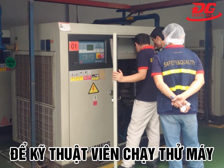 Chạy thử máy nén khí trục vít cũ