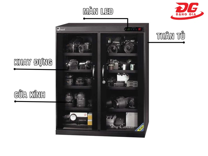 Chi tiết cấu tạo của tủ chống ẩm FujiE AD250