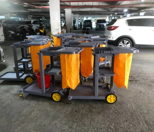 Chung cư Hà An nhận bàn giao thành công xe đẩy quét rác 3 tầng