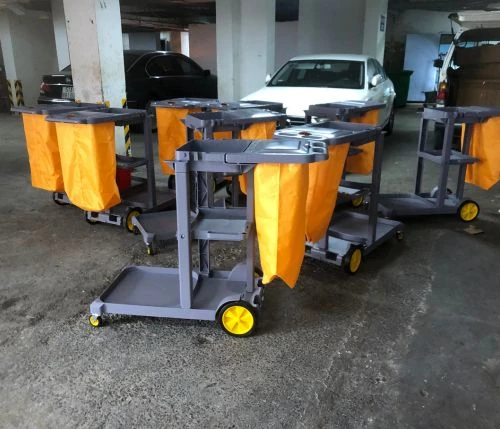 Chung cư Hà An nhận bàn giao thành công xe đẩy quét rác 3 tầng 3