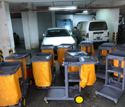 Chung cư Hà An nhận bàn giao thành công xe đẩy quét rác 3 tầng 4