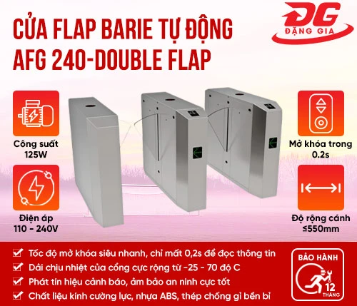 Cửa Flap Barie tự động cửa kính cường lực AFG 240-Double Flap 2