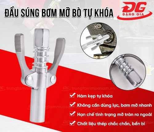 Đầu súng bơm mỡ bò tự khóa 2