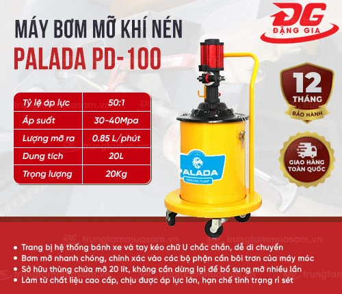Máy bơm mỡ khí nén Palada PD-100 2