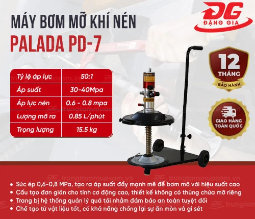 Máy bơm mỡ khí nén Palada PD-7 2
