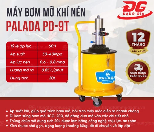 Máy bơm mỡ khí nén Palada PD-9T 2