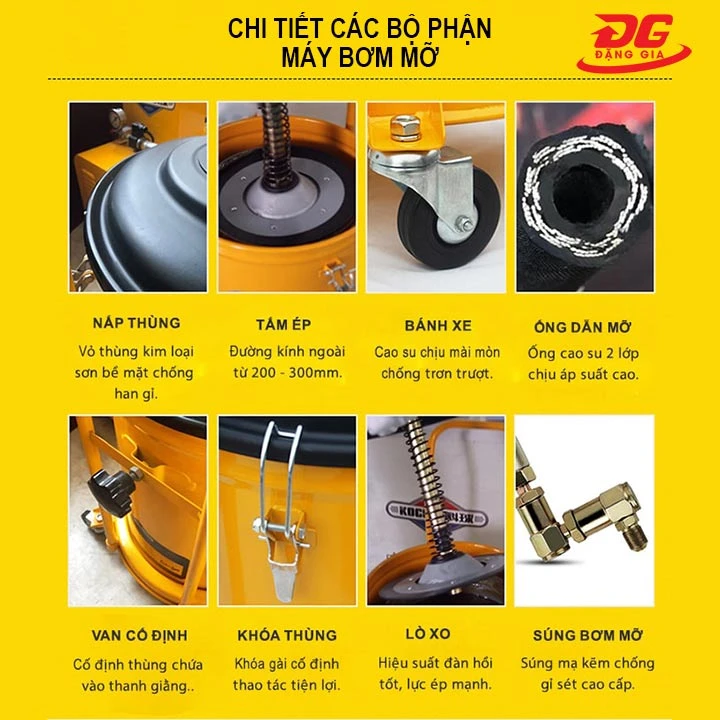 cấu tạo của máy bơm mỡ